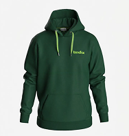 Light green hoodie with logo